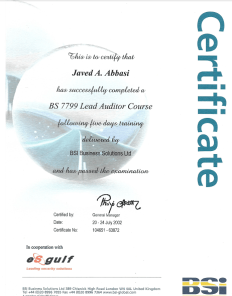 BS 7799-2:2002 — Old Name of ISO 27001
